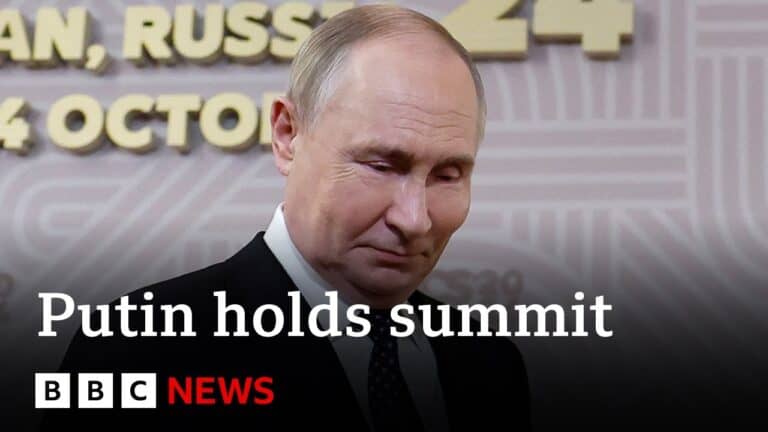 vladmir putin greats leaders at brics summit in russia | bbc news